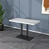 Tavolo lungo - venatura bianca pura - gambe nere - 12060
