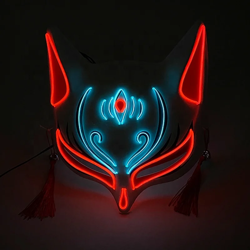 Led Light Up Fox Mask For Masquerade Party Cosplay Neon Ball_voghion.com