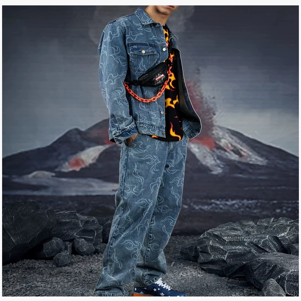 Calça jeans masculina personalizada, roupa de luxo da nova técnica