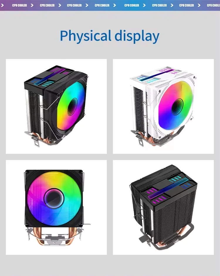 6 Heat Pipes Cpu Air Cooler Twin Tower Twin Fans Cpu Heatsink With Argb