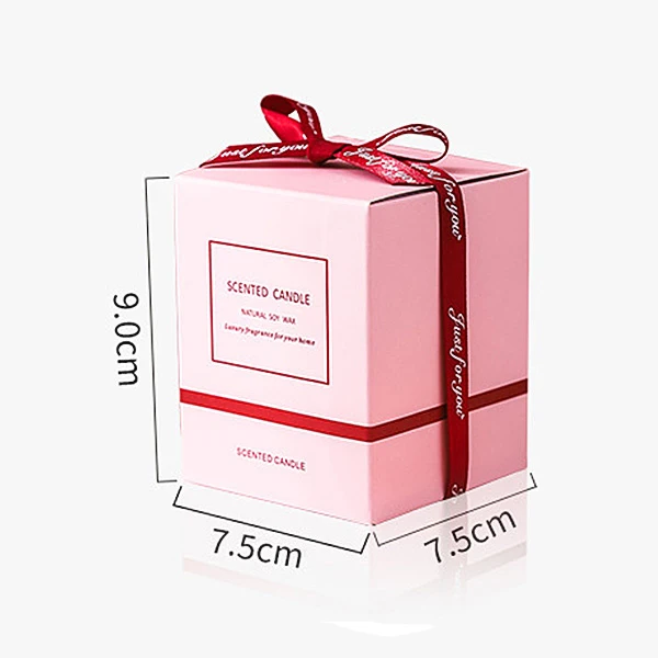 Wholesale Custom Pink Box Empty Candle Jars Package Gift Paper