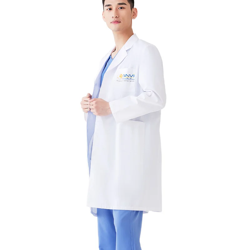 Factory Price Custom logo Lab Coat Uniforms Sets Long Sleeve Workwear Lab Coats Medical Laboratory Coats