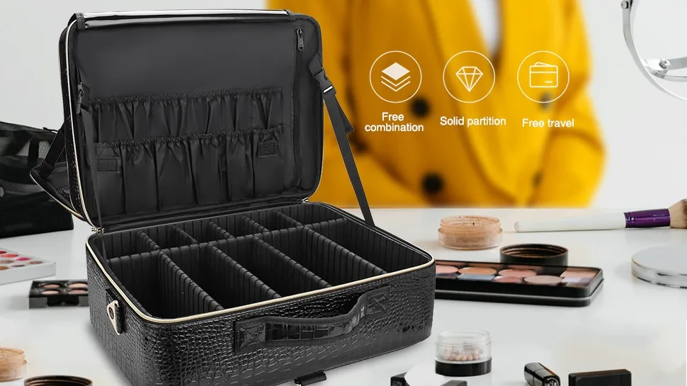 Relavel Extra Large Travel Makeup Case Professional Convenience