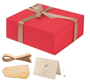 Paper Gift Boxes 2 Pack 8 x 7 x 3 inch Gift Box For Holiday