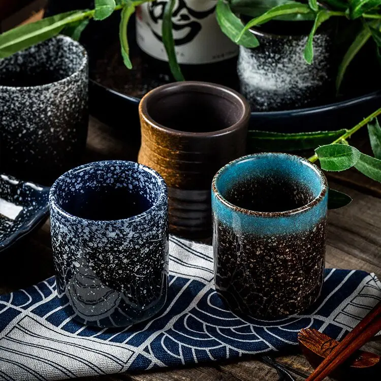 Japanese Style Ceramic  150ml Straight Cup Household Ceramic Cup Restaurant Retro Tea Cup