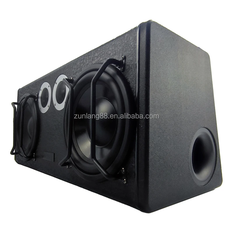 OEM 10-Inch Active Dual Car Subwoofer with Strong Bass 300W RMS Single Coil DC 12V Audio Enclosure Sound Car Speakers Box