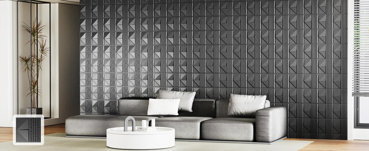 ZJ Recycled Plastic 50*50 Cm PVC Decorative 3D Wall Panels