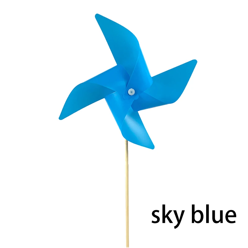 Высококачественная однотонная игрушка ветряная мельница пластиковая садовая вертушка