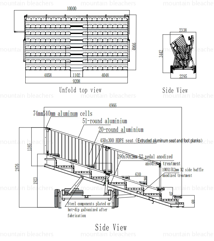 
Телескопические трибуны, профессиональная портативная переносная тележка, переносная Складная трибуна для проката 