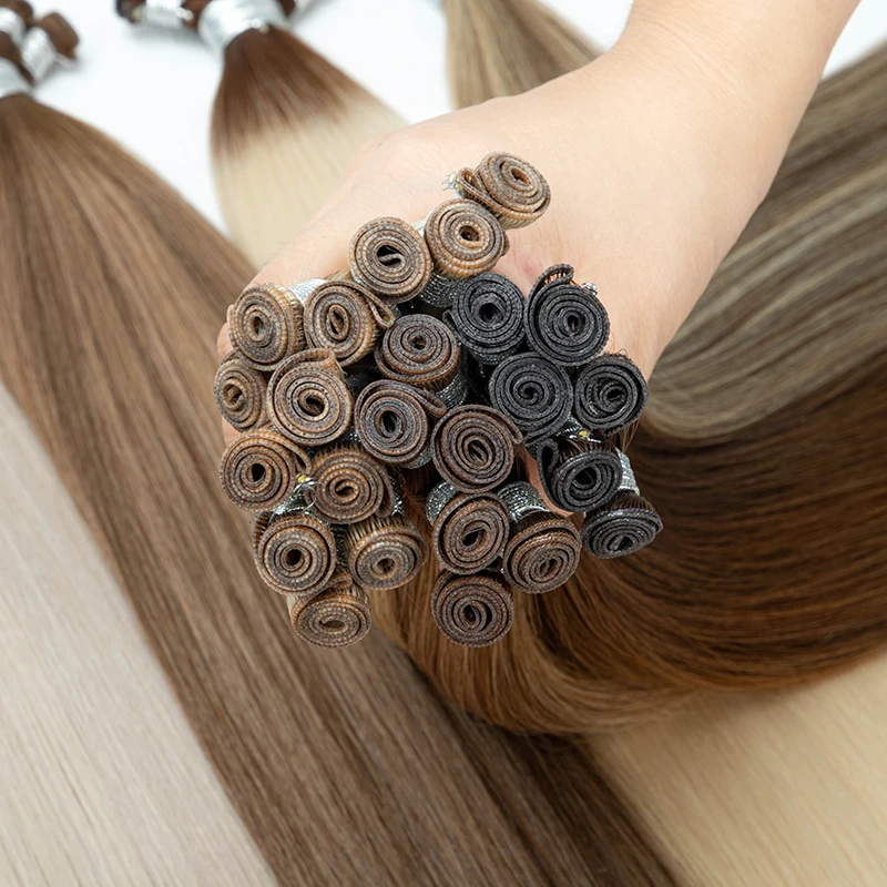 Hot Selling Genius Weft 100% Remy Cuticle aglined Russian Hair Can be cut Genius weft hair extensions manufacture