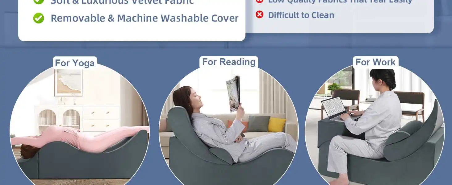 Ergonomic Yoga Chaise Lounge - Memory Foam Comfort