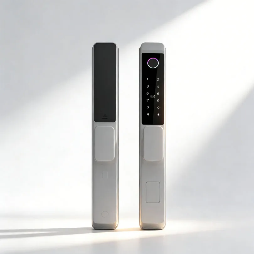 قفل أمني ذكي للداخل والخارج في المنازل، قفل باب ذكي آمن باستخدام بصمة الإصبع وكلمة المرور مع مفتاح ميكانيكي من علامة كايس ستار