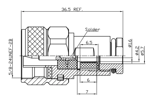 product lwmc top grade silicone rubber connectors rf n male clamp for mp hyperflex5 cable-5