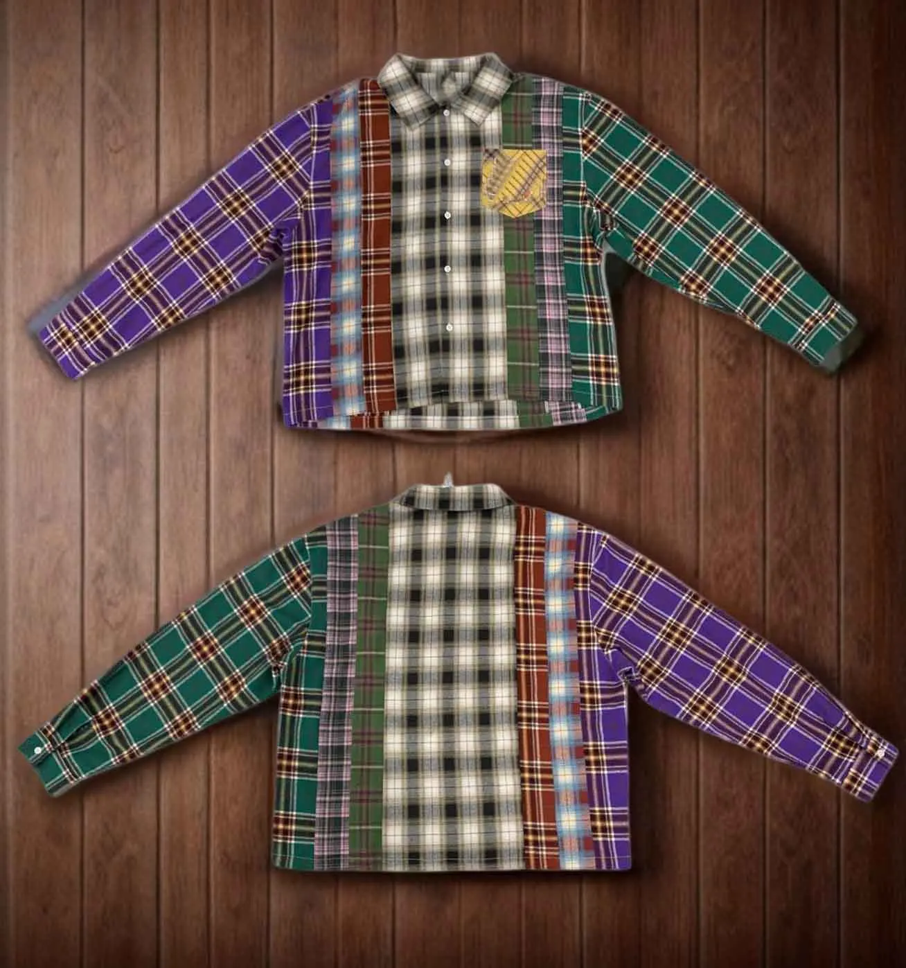 Salati Manufacturer Designer Multicolor Button Down up Collared Plaid Chek Flannel Boxy Vintage Long Sleeve T Shirts Hommes Men