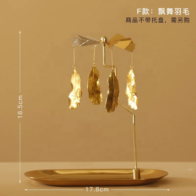 Factory Supply Customize Romantic Heat Rotating Spinning Metal Tealight Carousel Candle Holder