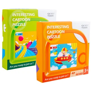 Hot sale Hot Selling Creative Children Brain Training Geometry Intelligence Wooden Tin Box Tangram Puzzle Kids Toys