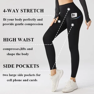 New Custom Butt Lift Yoga  Leggings Gym Workout Pants Active Wear High Waist Yoga Leggings With Pocket for Women