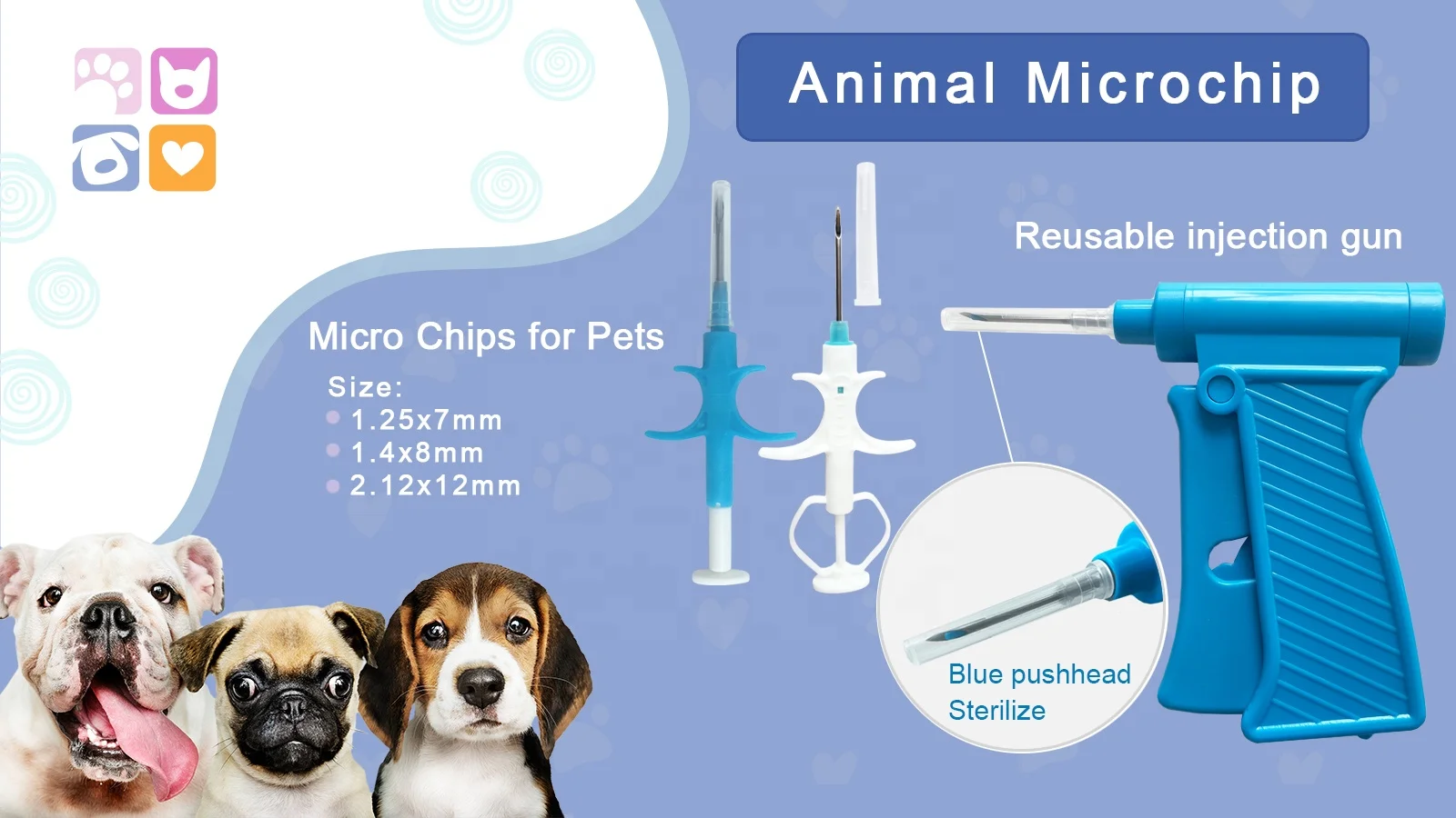 RFID Reusable Syringe Gun Pet Applicator for Microchip Implants