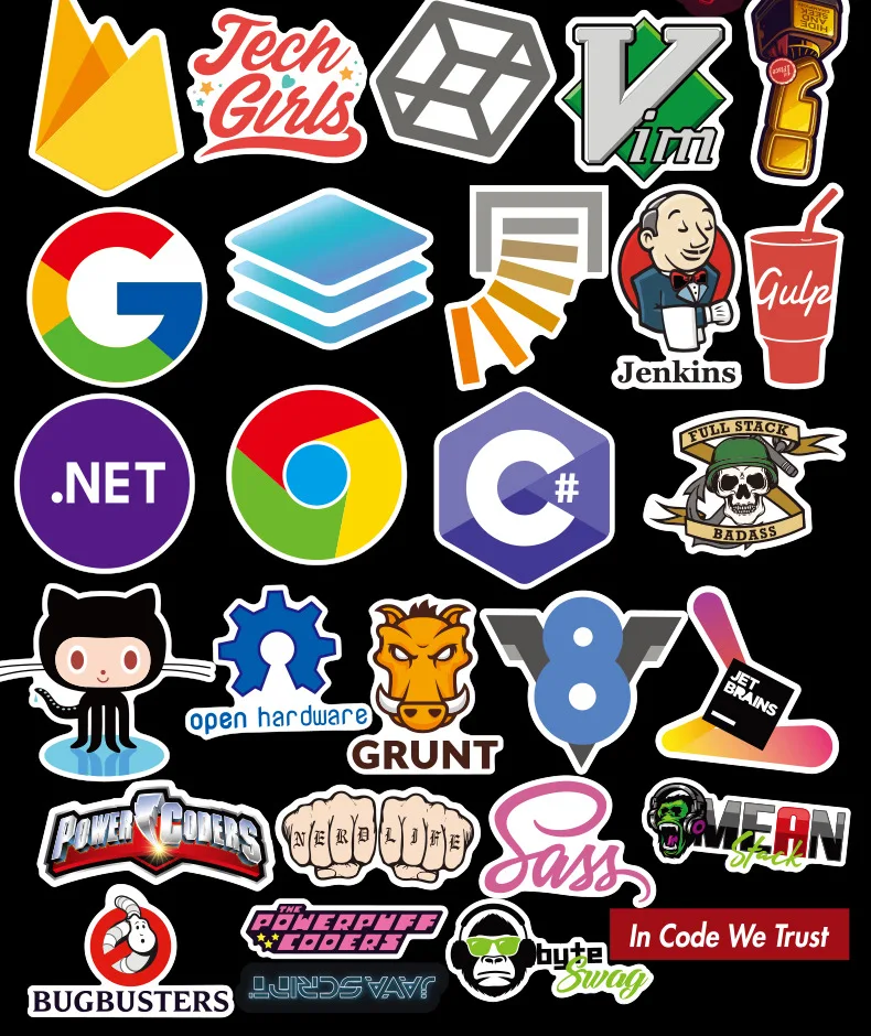108 Pcs Creative Style Programmer Programming Waterproof Stickers for Laptop Car Skateboard Luggage Decal