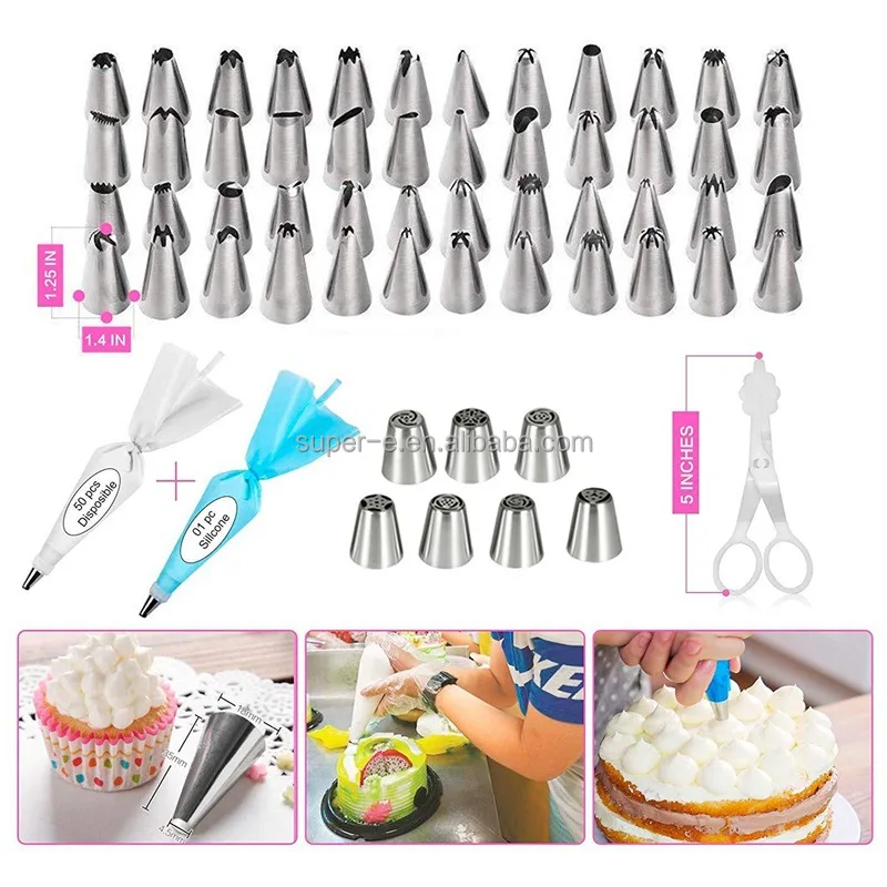 Best Price 124pcs Cake Decorating Supplies With Nonslip Cake Turntable