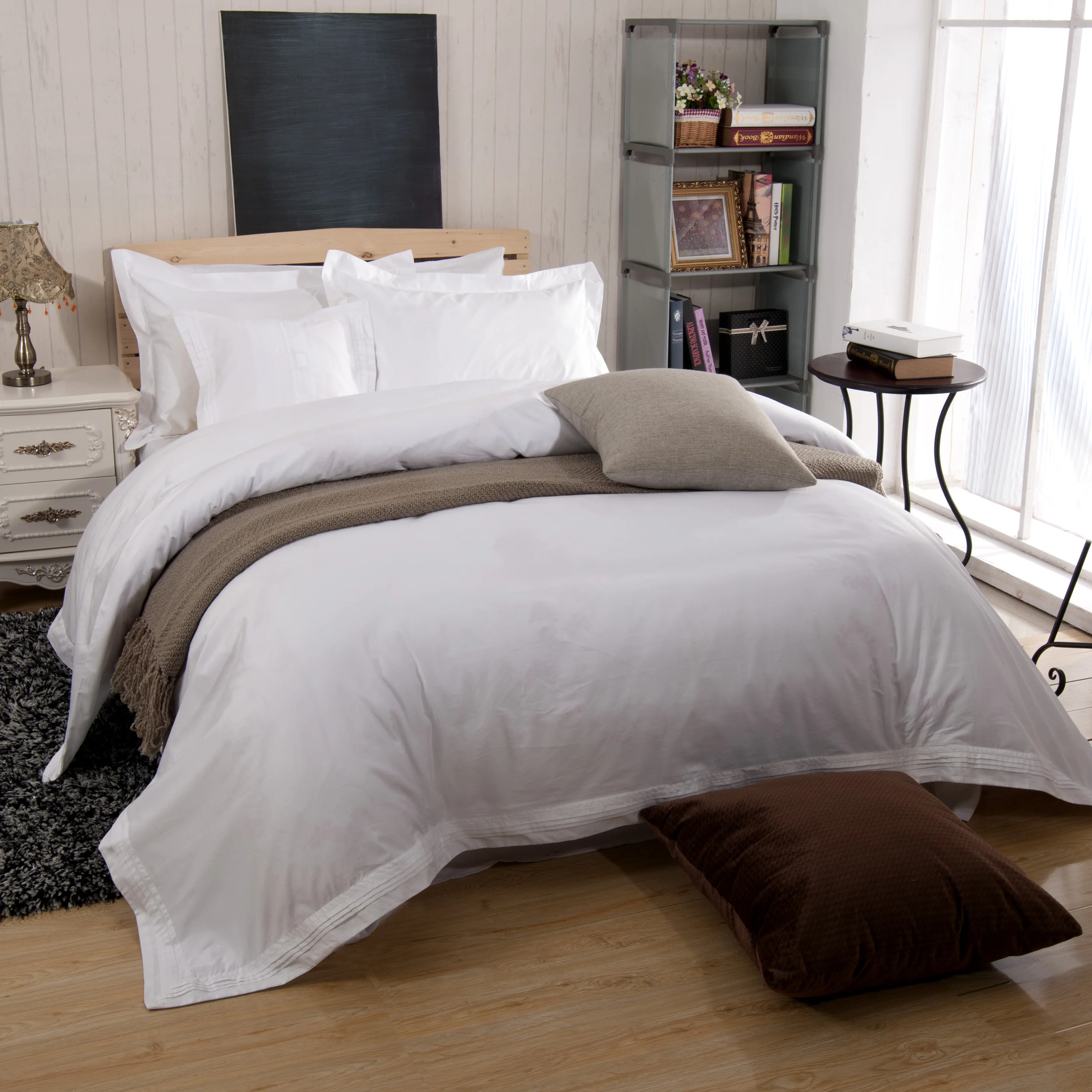 200500tc Cotton Cheap Hotel Bed Sheet Bedding Set Hotel Bed Linen