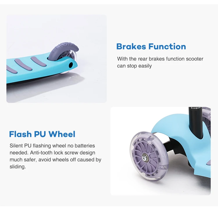 New Model Kids Scooter Cheap 3 Wheel Kids Scooter Hot Selling Baby Sit Down Scooter for Children with Flash Wheel