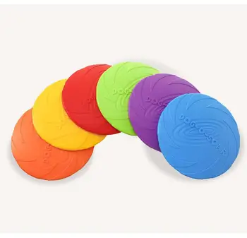 Pet Interactive Flying Disc Silicone Bite Resistant Flying Disc Pet Toys Dog Training Toys