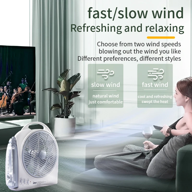 SUNCA   With 12V Dc Input Jack  Convenient Solar Power Supply   Office Desktop Usb  Table Fan   Energy-saving Electric Fan