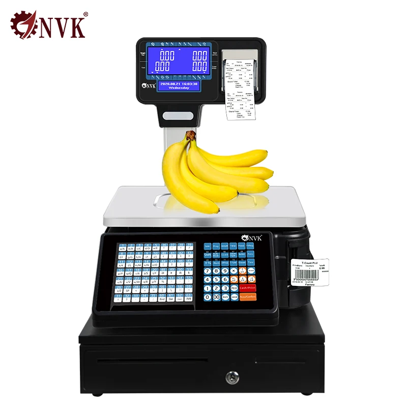 NVK TM-A 15 кг Новое поступление Штрих-кода весы супермаркет с принтер этикеток и