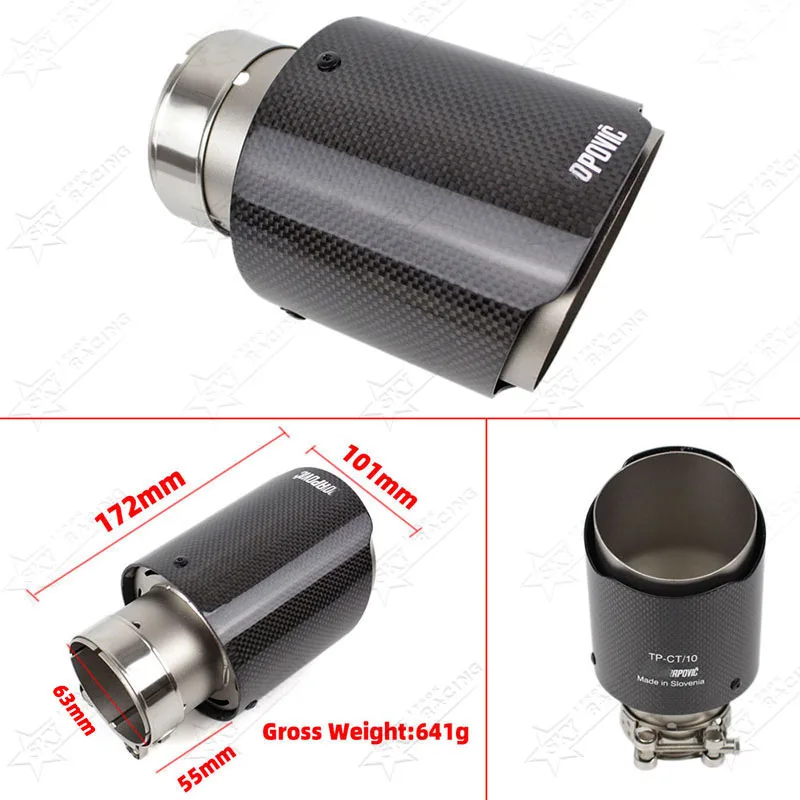 BMW H-Style Dual Carbon Fiber Exhaust Tips Blue Stainless Steel Universal M Performance