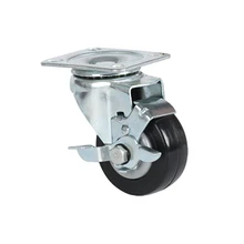 High wear-resistant heavy duty rotating pu polyurethane casters with brake