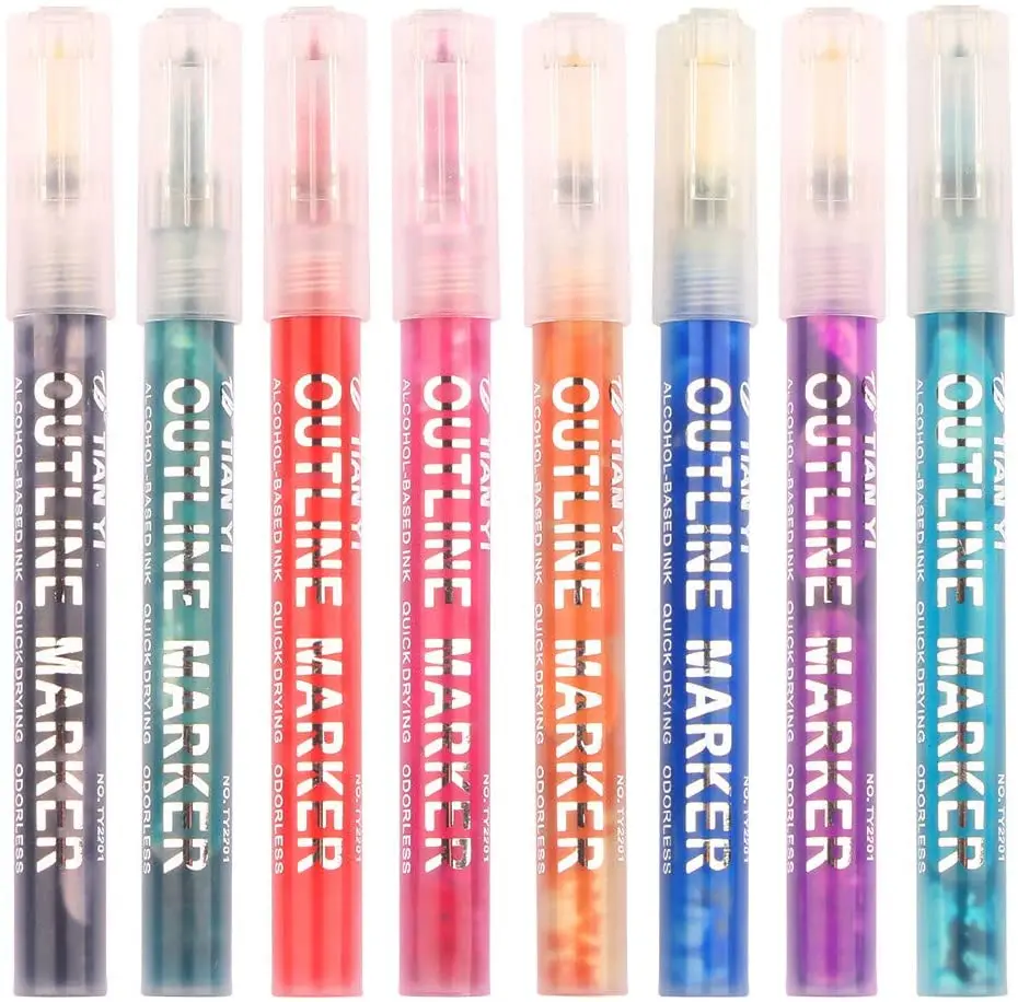 Self-outline Metallic Markers Dazzle with Glitter