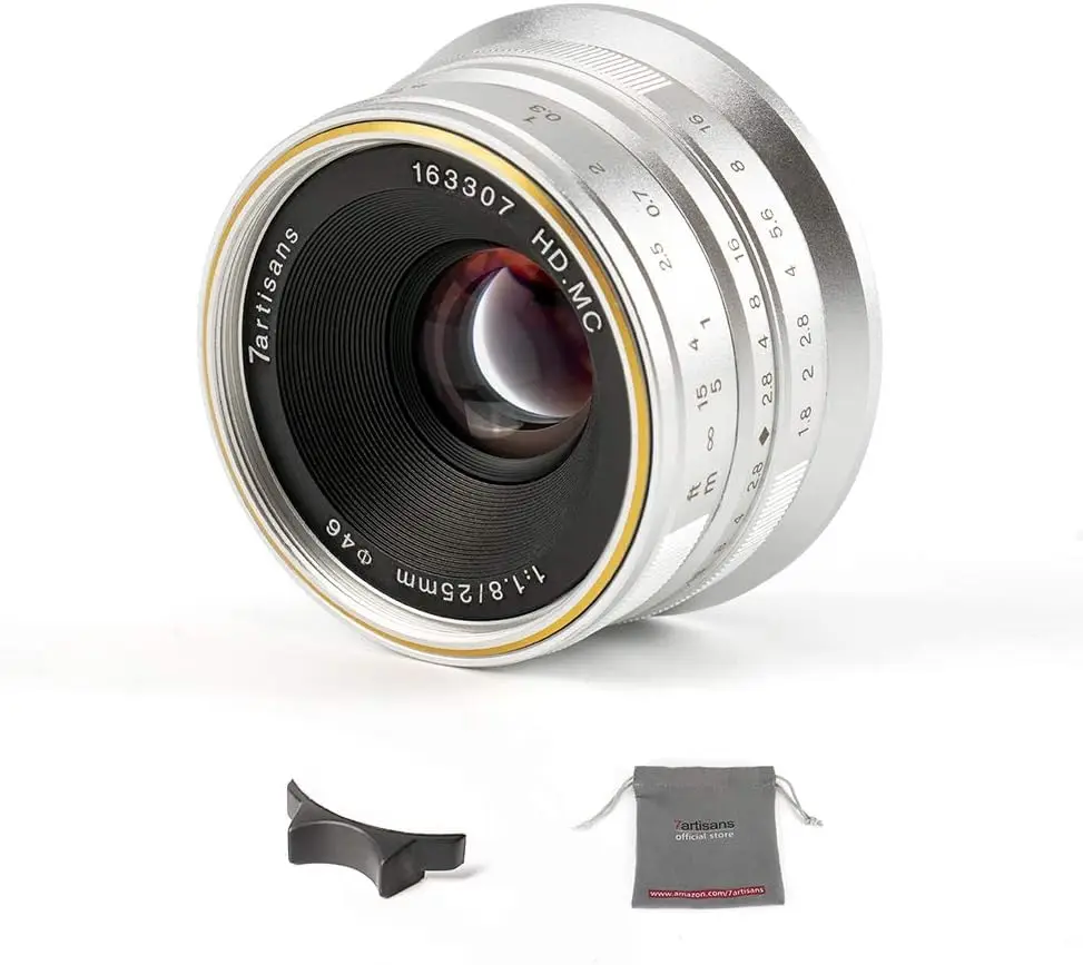 Lente Fixa Manual 7artisans 25mm F1.8 APS-C para Câmeras Fuji X-A1
