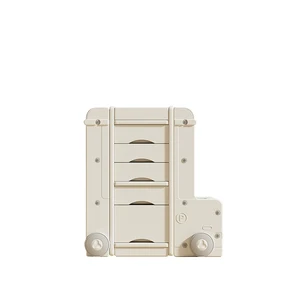 Modern 5- Shelf White Plastic Drawers for Kids Easy Installation Storage Cabinet Office Bedroom for Multiple Toys School