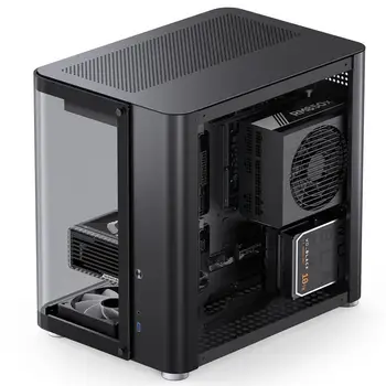 Good Quality JONSBO TK-2 BLACK Separated Cabinet Case ATX Computer Case Bi-Bent Surround View Glass PC Case