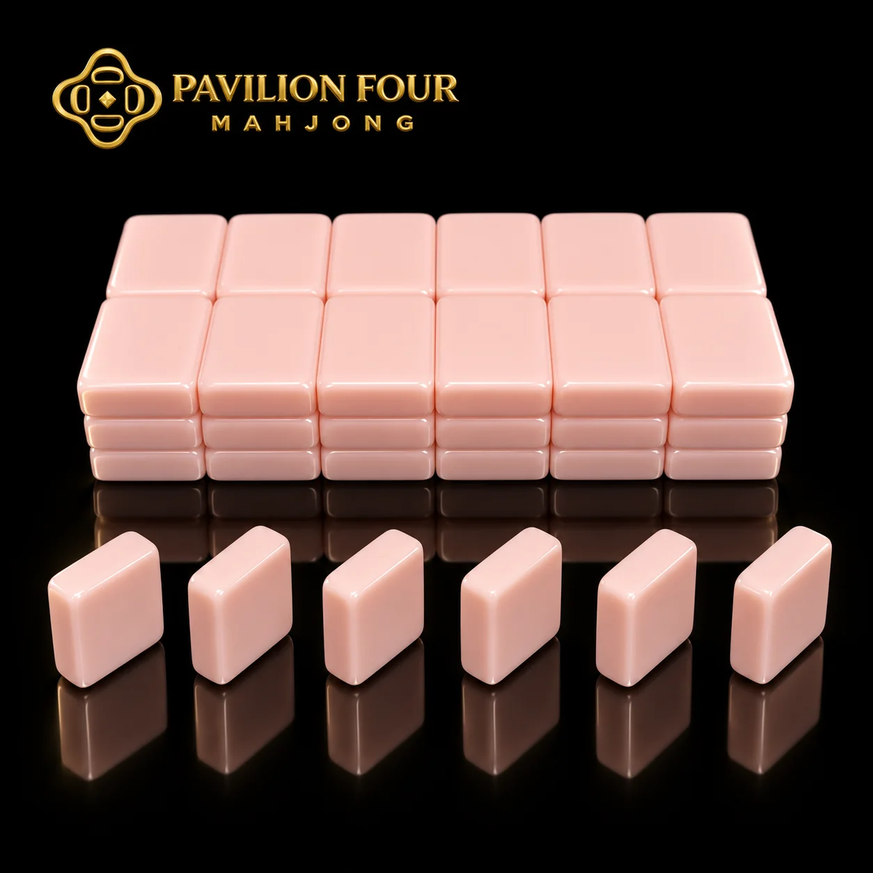 Custom Light Pink Acrylic American Mahjong Tiles, Laser Carving Personalized Logo & Pattern, Mah Jongg Tiles for Gift