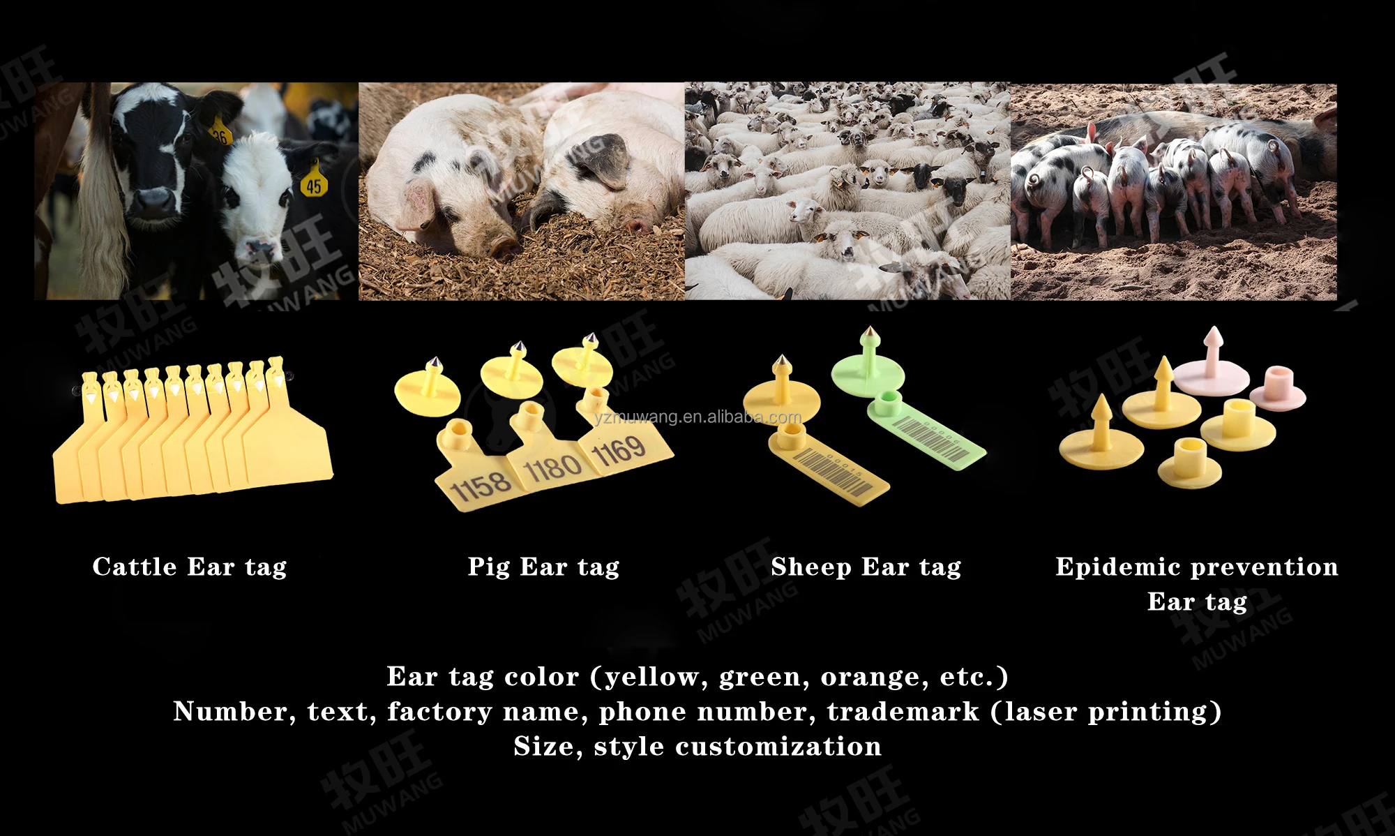 Tagging Pigs Lightweight Animal Identification Tool 100 Sets Animal Ear ...