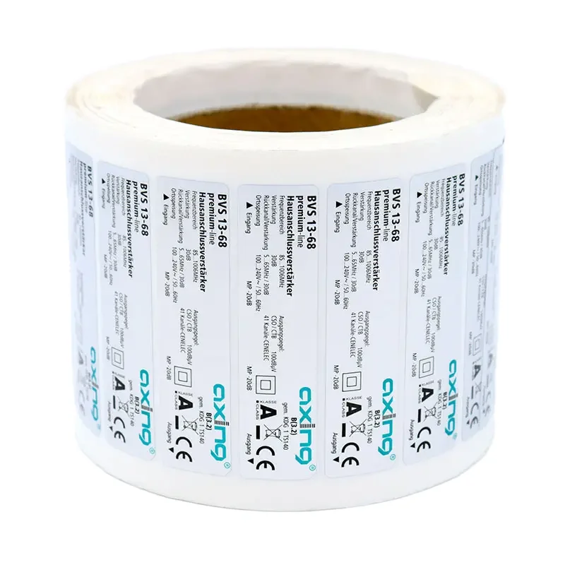 Customized CE Adhesive Sticker PET Waterproof Consumer Electronics Label