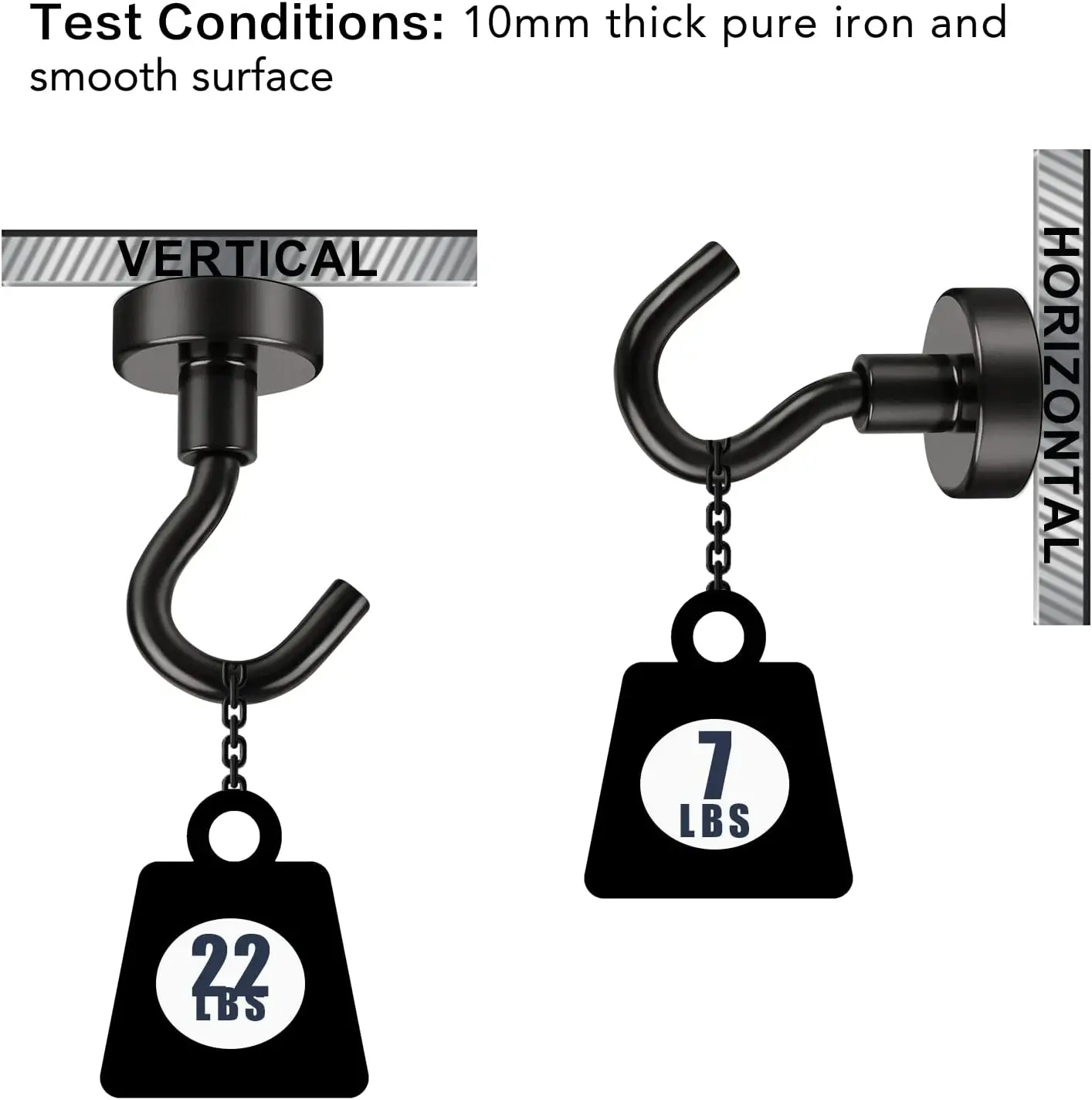 2024 Новые магнитные крючки, 25 фунтов сверхмощные Редкоземельные неодимовые магнитные крючки с никелевым покрытием для подвешивания кухни