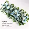 Composizione floreale blu lunga 90 cm