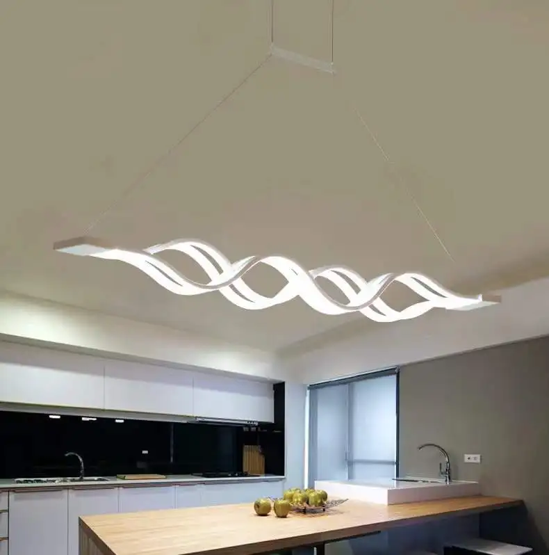Modern LED Ceiling Chandelier Hanging Light Fixture, Aluminum 60W LED Chandelier Dimmable LED Pendant Light for Dinning Room