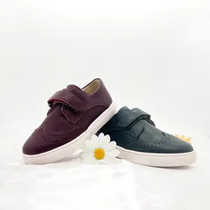 High Quality 100% Genuine Leather Sneaker Factory Custom Children School Shoes