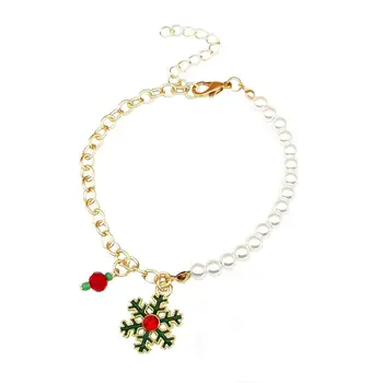 Christmas Decorations Christmas braceletJewelry Santa Claus Tree Snowflake Circle Wrist Strap Bracelet Wristband Christmas Gifts