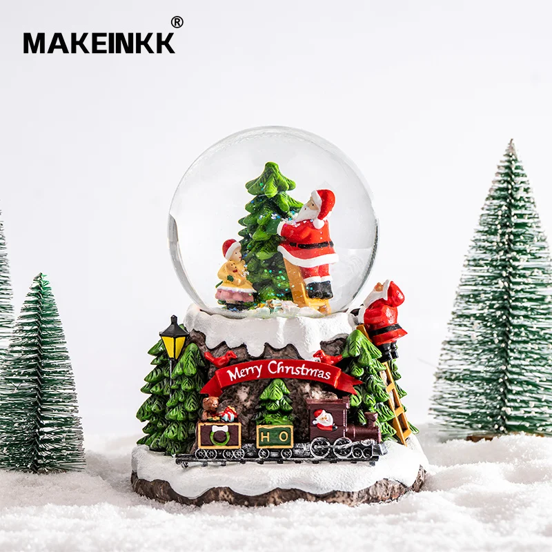 Custom Snow Globes Customization Resin Crafts Customized Music Personalized Christmas Snow Globe Electric Snow Globes