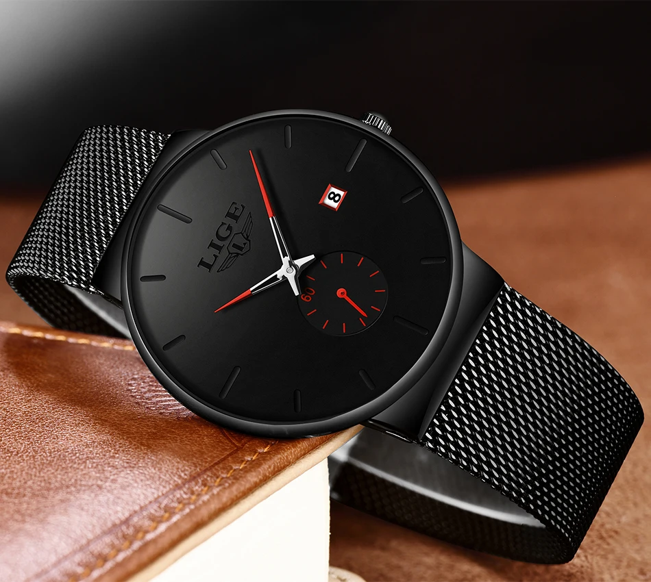 Lige 9969 Latest Fashion Casual Branded Quartz Movement Wrist Watch Waterproof Business Mens Style Watch for Men Montre Relojes