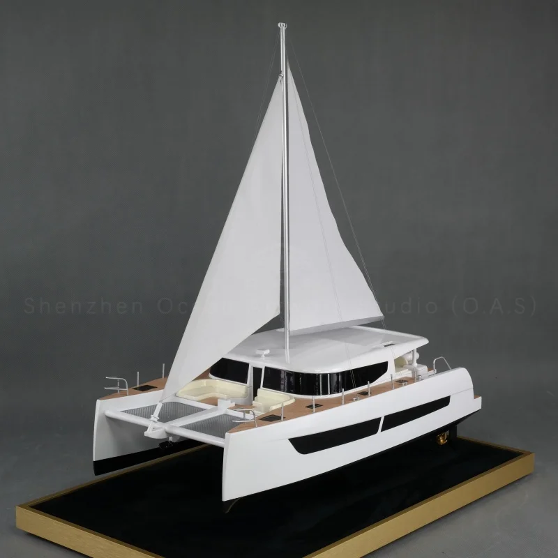 【L】Ručno izrađen model jedrilice, visoka izrada, nautički poklon, prilagođeni plastični model jedrilice s logotipom od 65 cm