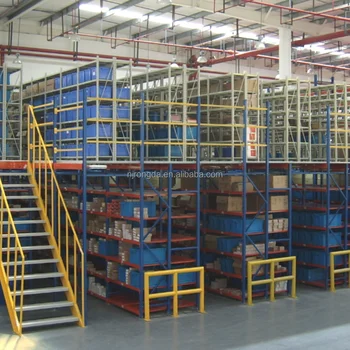 Production Mill Custom-Made Ultra Long Span Commercial Stockroom Storage Alloy Mezzanine Floor Racking