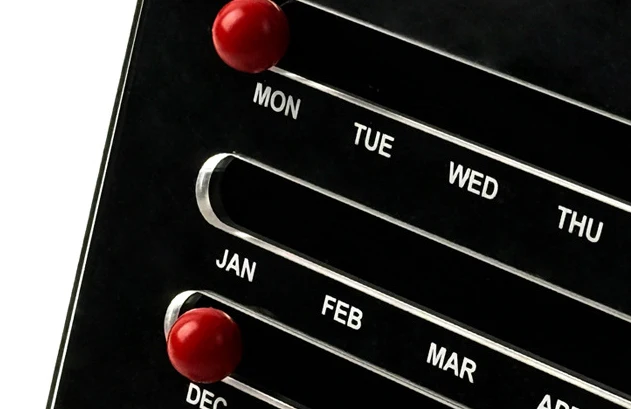 Custom Acrylic Perpetual Calendar Memphis Style Sliding Block Desk Calendar Creative Minimalist Desktop Display Stand