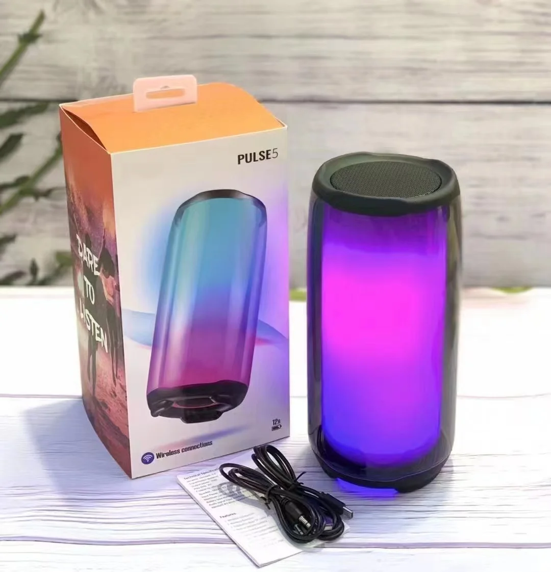 Portable Pulse 5 Wireless BT Speaker with Full-Screen LED Luminous Flip5 & Flip6 Waterproof Home Theatre Use