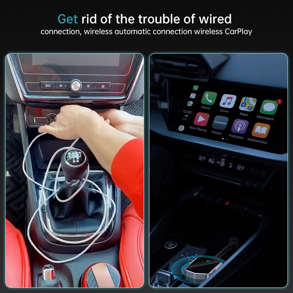 Fuallwin 2 in 1 Universal Adaptador Carplay Wireless Adapter Convert Wired Android Phone Car Play Dongle for apple iPhone Mazda